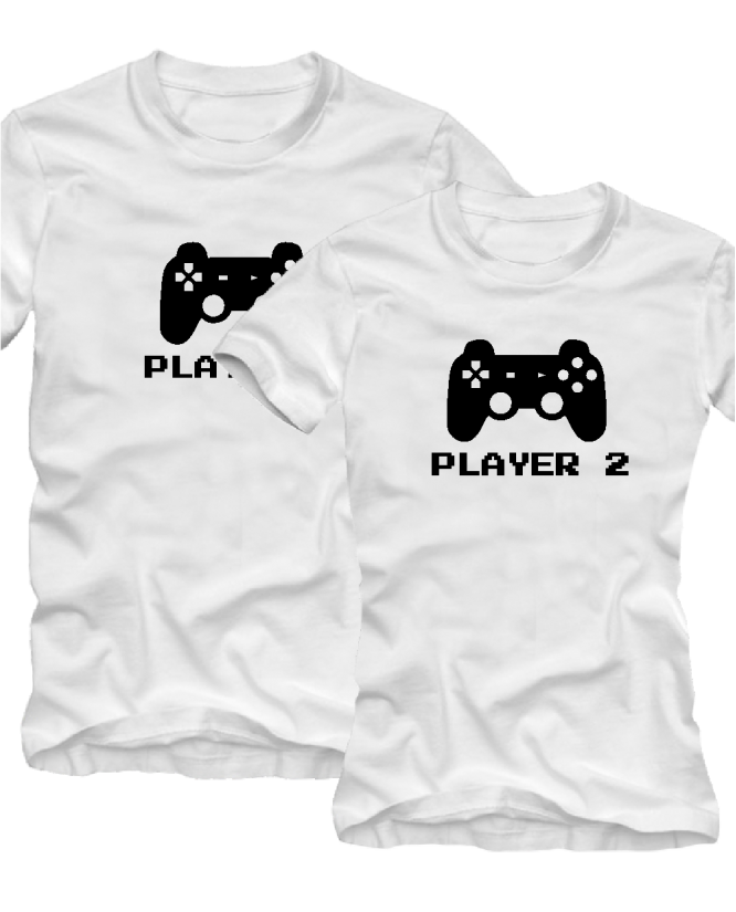 Marškinėliai Poroms Player 1 Player 2