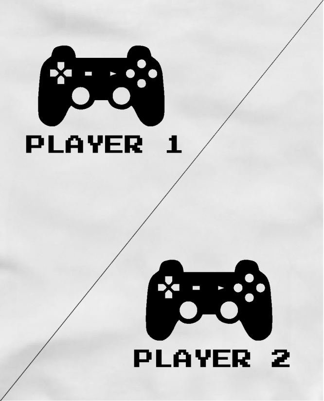 Marškinėliai Poroms Player 1 Player 2