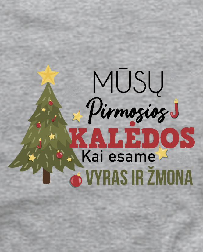 Marškinėliai pirmos Kalėdos kai esame vyras ir žmona