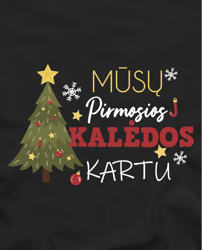 Marškinėliai poroms Mūsų pirmos Kalėdos kartu