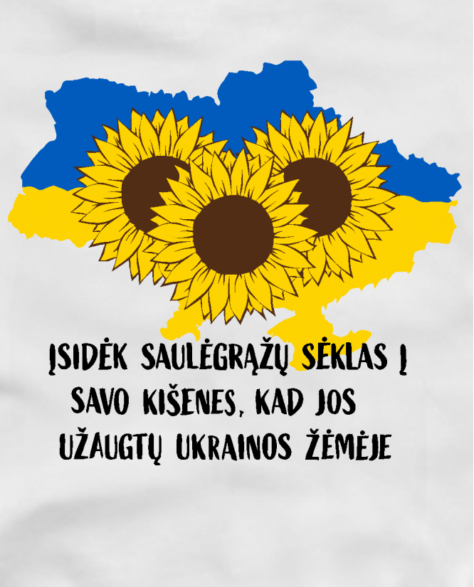 Marškinėliai Slava Ukraini Saulėgrąžos