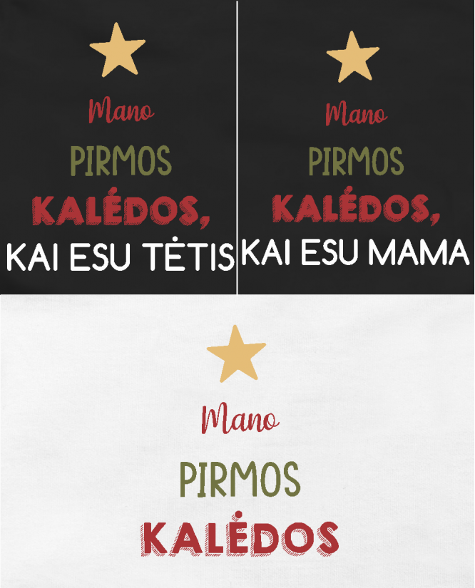 Marškinėliai ir bodžiukas šeimai pirmos kalėdos