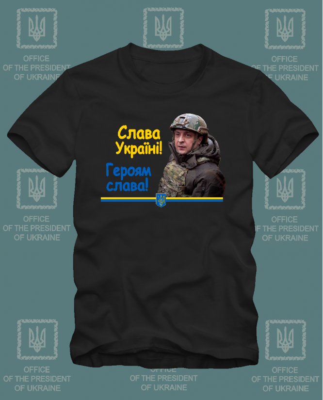 Marškinėliai Slava Ukraini Zelenskis Marškinėliai Slava Ukraini Zelenskis